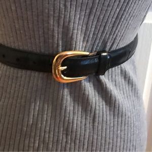 Anne Klein black leather belt, small